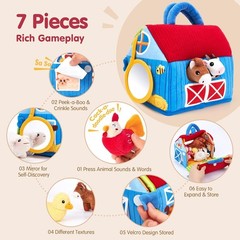 Baby Toys 6-12 – Surprise Barn with Stuffed Farm Animals with Real Sounds – …