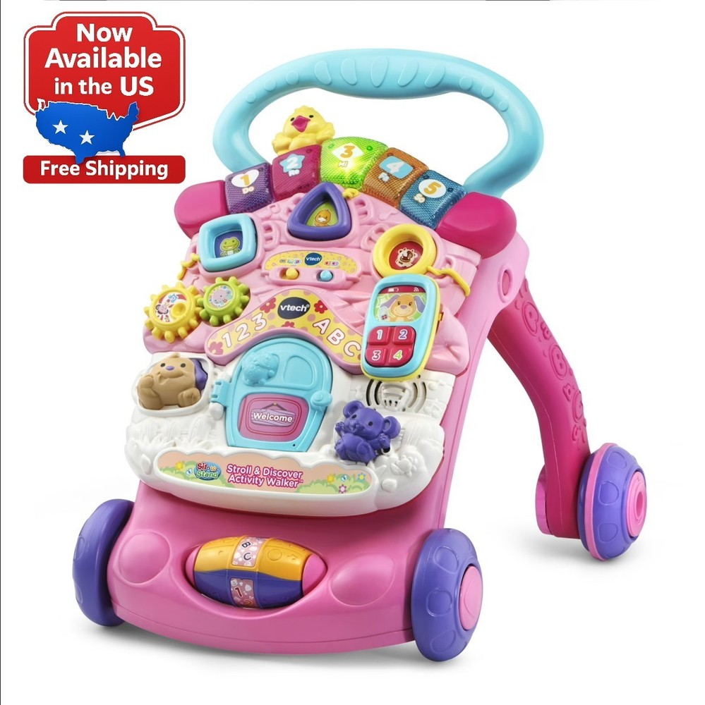 VTech Stroll & Discover Activity Walker – Pink with Accessories, Baby and Toddle