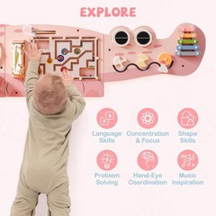 ROBUD Wooden Busy Board for Children – Montessori Learning Toy Gifts