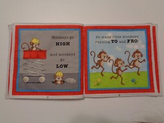 ‘Monkey Around’ Soft, Washable, Cloth Book for Baby / Toddler