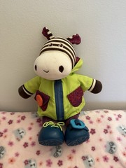 B. Toys Zebra Activity Toy, Green Jacket, Button, Zipper, Shoelace, 12″