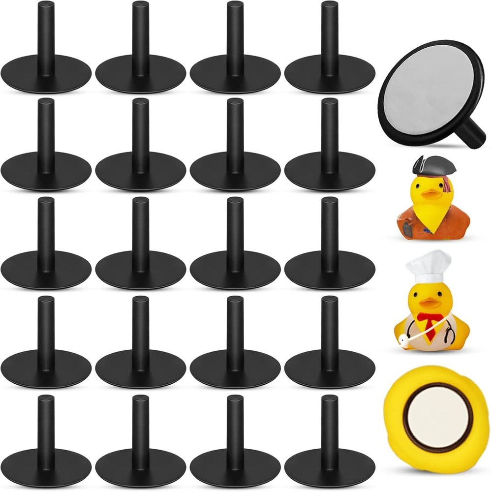 20Pcs Plastic Duck Holder Car, Rubber Plug Ducks Display Black 20 pcs