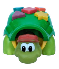 Vintage 2002 Fisher Price Tappy the Green Turtle Shape Press Baby Toy BX2