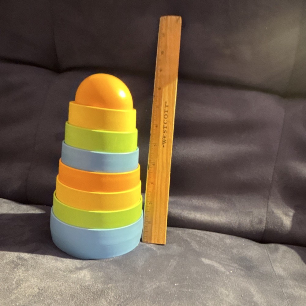 Green Toys Stacking Cups Multicolor Developmental Toy for Babies, 6 Months+