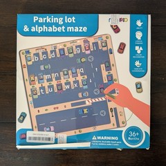 Nashrio Magnetic Parking Lot And Alphabet Maze Toy For Kids 36+ Months