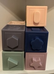 Baby Building Blocks Numbers Shapes Stacking Teething Montessori Soft Silicone
