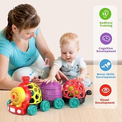 Baby Toy Train, Infant Rattles Car Toys for 6 7 8 9 10 11 12 Month Old Boy