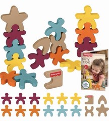 Fisher-Price Wood Montessori Toy Stacking Shapes 16-pc Learning Activity