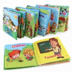 Baby Soft Cloth Books, Educational Activity Crinkle Books -Set of 6.