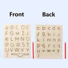 Children Writing Practice Wooden Alphabet Board Alphanumeric Handwritten