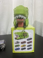 Dinosaur Track Toy Car Set Boys Age 3-6Y Tyrannosaurus Rex w/ 10 Diecast Cars