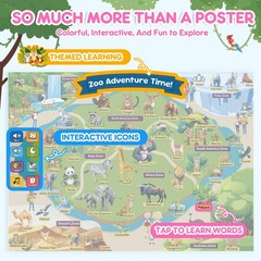 Interactive Learning Posters with Talking Astronaut Pen Tap to Learn ABCs Num…