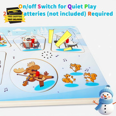 Wooden Sound Puzzles for Toddlers 1-5 with 6 Arctic Animals & Music | 6 Arctic A