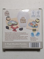 Lot of 3 Little Town 2-Pack Wooden Puzzles – 6 puzzles total – SEE PICS!!! – NEW