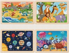 Puzzles for Kids Ages 3-5 Years Set of 3 Packs with 36-Piece Wood Jigsaw Puzzles