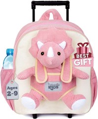 Toddler Suitcase w. Plush Pink Triceratops Toy Kids Gift 3-9 | 2-in-1 Kids Lu…