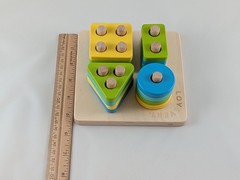 Lot of 3 Lovevery Wooden Toys: Chunky Jigsaw, Sunny Day, Sort Stack Peg Puzzles