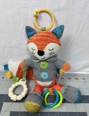 Infantino Playtime 10″ Plush Fox Sensory Activity Toy Rattle Crinkle Teether