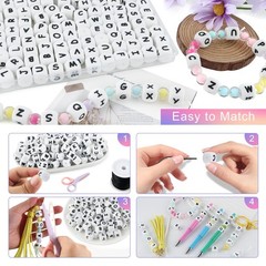 130Pcs 12mm White Square Silicone Letter Beads A-Z, Cube Alphabet Silicone Be…