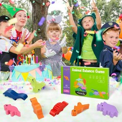 New Children Montessori Wooden Animal Balance Blocks Board Games Toy Dinosaur