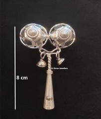 Silver Jhunjhuna/ Rattle for Kids Also Whistle from Back Side Pure Silver Rattle