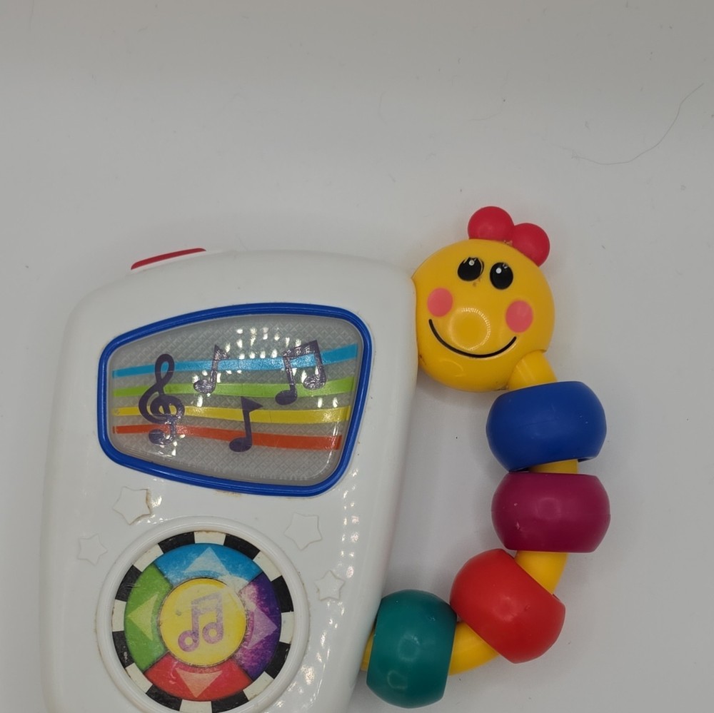 Baby Einstein Musical Handheld Rattle Toy, White/Multicolor, 3+ Months