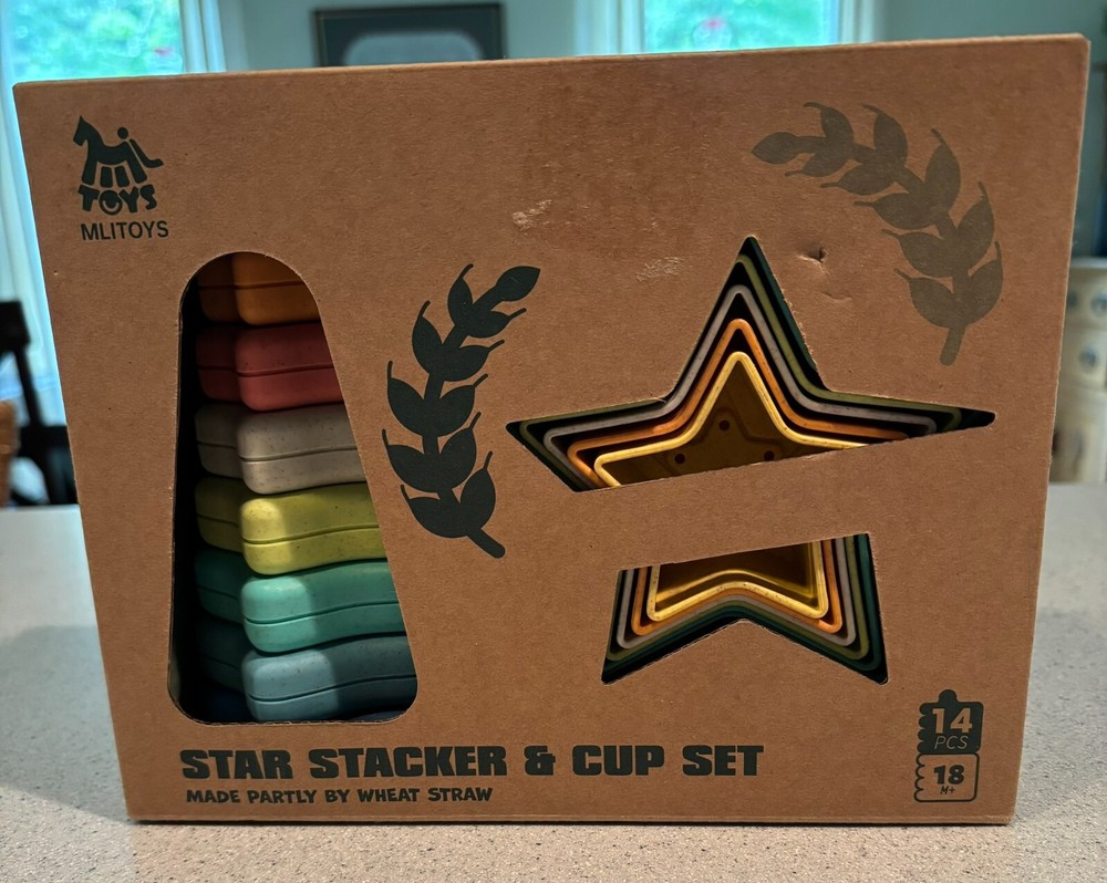 Eco Friendly, MLITOYS Star Stacker & Cup Set, 18+ months NEW