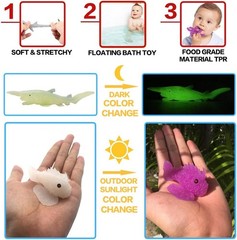 18 Pack Assorted Ocean Animal, Stretchy and Floating Rubber sea Animals Toy…