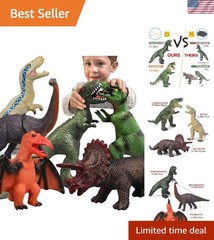 6 Piece Jumbo Dinosaur Toys for Kids 3-5 and Toddlers, Large Soft Dinosaur To…
