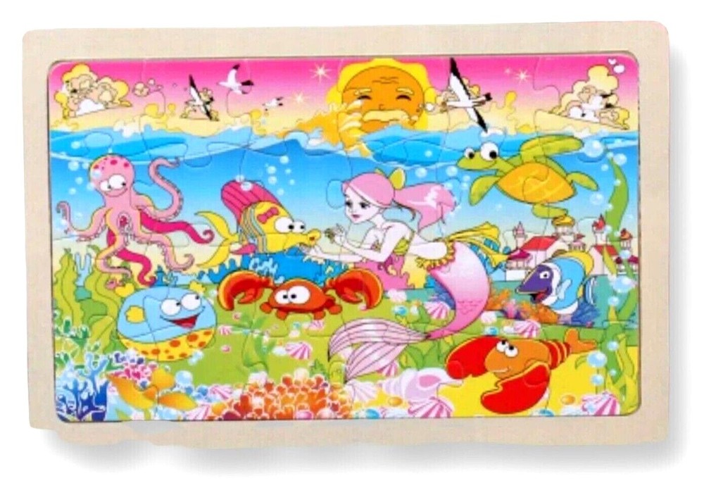 Puzzle Jigsaw Toddler Wooden 24 Piece Kids Choice 6 Themes Learning Toy Age 2-5