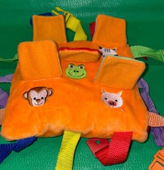 Buckle Toys BIZZY Square Plush Orange Numbers Animals Zipper Activity