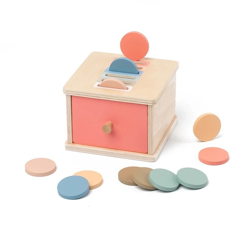 Montessori Toys for 1-3 Year Old Color Sorting Wooden Drawer Box Toy for Toddler
