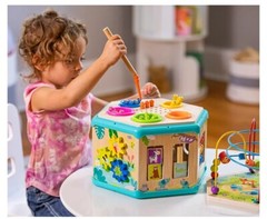 Toy New Pidoko Baby Activity Cube Multicolor Bead Wood Shape Color Sorter