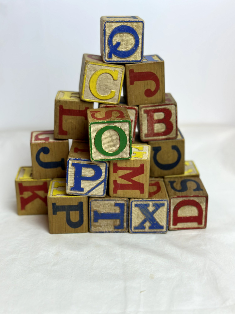 Educational 22 Wood Alphabet & Number Blocks, ABC Toy for Toddlers.