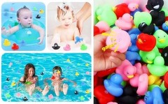 DZTIAN 12 Pcs Multicolored Mini Multicolor Rubber Ducks Melange Duck(12pcs)