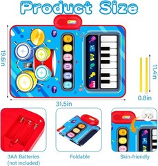 Baby Toys for 1 Year Old: Baby Musical Mat Toddler Toys Age 1-2 – 2 in 1 Pia Dru