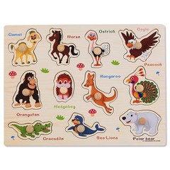 Montessori Wooden Puzzle Toy for Toddlers ABC Numbers Shapes Learning Board