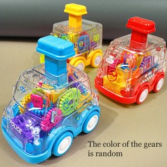Baby Toy Cartoon Press Gear Car Toy Lnertia Pull-back Transparent Car Inertia