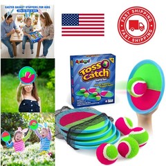 Toss and Catch Ball Set for Kids with Waterproof Paddles and Easy Storage Bag
