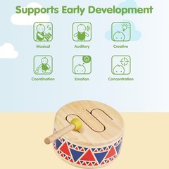 Wooden Toddler Drum Toy | Eco-Friendly Percussion Instrument