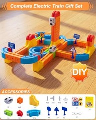 Electric Train Set for Kids, 3D Cube Track with Gravity Deluxe Set(147pcs)