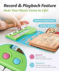 My First Piano Book – Educational Musical Toy for Toddlers Kids Ages 3-5 – I…