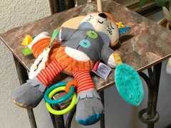 Infantino Playtime Plush Fox Developmental Activity Toy Rattle Crinkle Teether