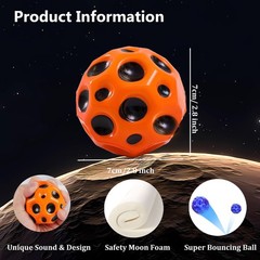 Tendry Extreme High Bouncing Ball Moon Shape for Kids of All Ages, Improve Ha…