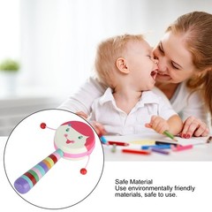 Rattle Toy Drum Hand Instrument Portable Music Cartoon For Baby Toddler Kid