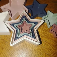 Stacking Play Mushie Star Nesting Toy BPA Free Non Toxic Denmark Pastel Colors