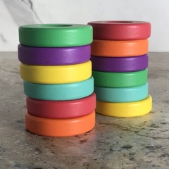 LOVEVERY BABBLER FLEXIBLE WOODEN STACKER REPLACEMENT RINGS – SET OF 12