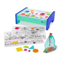 Toddler Preschool Light Box with 60 Shapes and 3 Transparent Sheets for Sensory