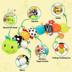 Baby Sensory Toys 0-6 6-12 Months, Musical Plush Animal Stuffed Caterpillar w…