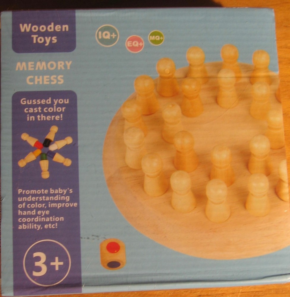 MEMORY CHESS Montessori, wooden toys boxed set **NEW**